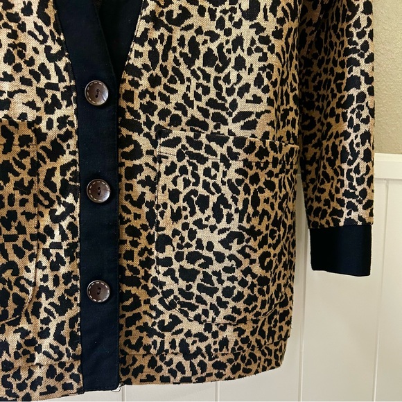 REVERSE Cheetah Print Studded Long Cardigan - Picture 4 of 5